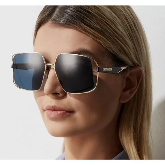 NEW Dior ArchiDior Sunglasses in Gold Navy Blue $530
